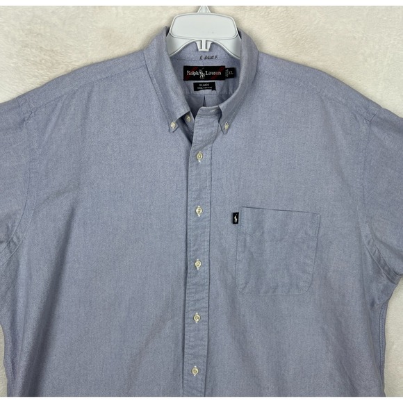 Ralph Lauren Short Sleeve Button Down Shirt Mens XL Blue Pocket Blake Canvas - Picture 3 of 10